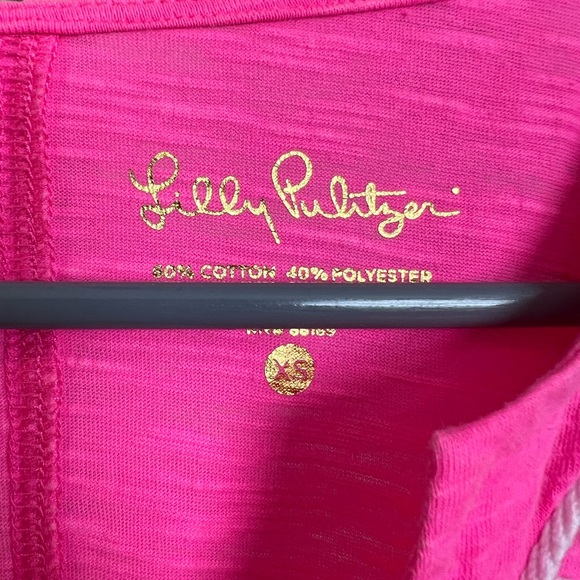 Lilly Pulitzer Pink Brewster T-shirt Dress with White Embroidery XS - Picture 2 of 4